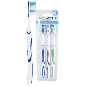 Brosse à dents - SUPERWHITE - BRUSH*3 - Souple - Nylon - Ergonomique pas cher