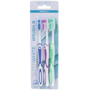 Comparateur de prix : Superwhite PROWHITE - brosse a dent souple - lot de 3