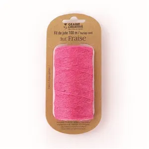 Graines Creatives Bobine de fil de jute - Rose - 100 m x 2 mm