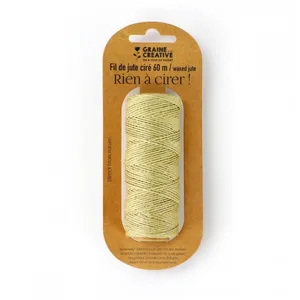 Graines Creatives Bobine de fil de jute ciré - 60 m x 1.5 mm