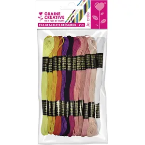 Comparateur de prix : DTM Fils de coton pour bracelets brésiliens 12 échevettes Berlingot