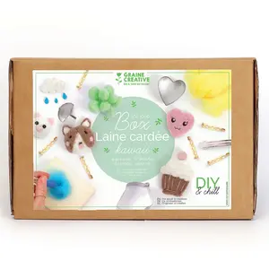 Comparateur de prix : Kit Feutrine Laine cardée - Graine Créative - 10 pcs - Accessoires kawaii - DIY - Mixte