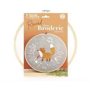 Comparateur de prix : Graine Créative Kit de broderie - GRACRE - Renard - Tambour 25cm - Toile coton 35x35cm - Échevettes