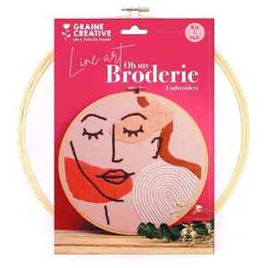 Comparateur de prix : Graines Créatives Kit broderie visage line art