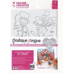 Graine Créative KIT PLASTIQUE DINGUE CIRQUE 3D AVEC DECOUPE 408x200 pas cher