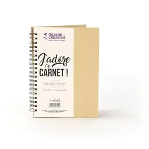 Graines Creatives Carnet kraft à spirales - Papier noir - 18 x 13 cm pas cher