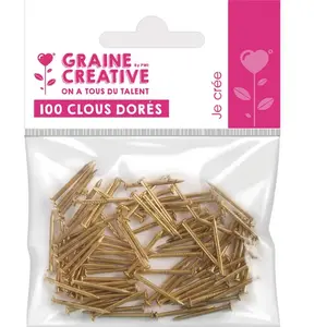 Comparateur de prix : Graine Creative Sachet de 100 clous dorés - 2 cm