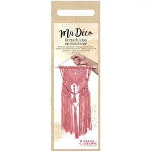 Comparateur de prix : Graine Créative Kit macramé suspension bohème rose 30 x 50 cm - Rose
