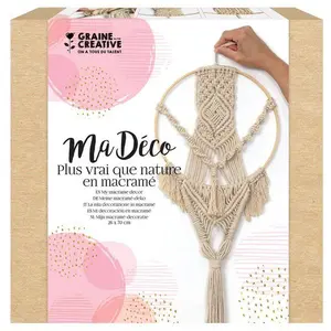 Comparateur de prix : GRAINE CREATIVE Kit faire son macramé avec suspension cercle en bambou - 70 x 26 cm