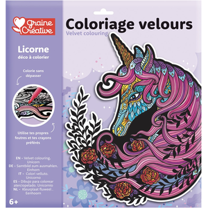 GC Velours Kleurplaat 30x30 cm - Eenhoorn pas cher