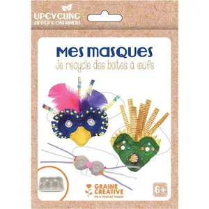 Graines Creatives Kit upcycling boites a oeufs pour jolis masques pas cher