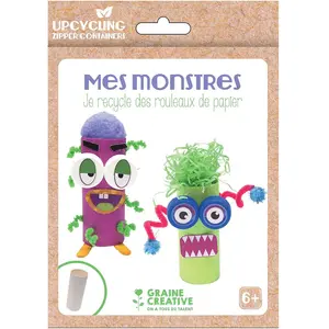 Graines Creatives Kit upcycling rouleau en carton pour petits monstres pas cher