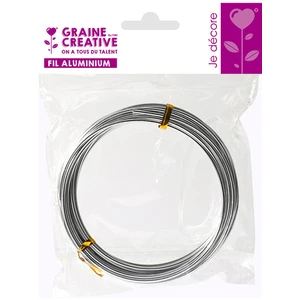 Fil aluminium Ø 2 mm - 5 mètres - Argent - Grai...
