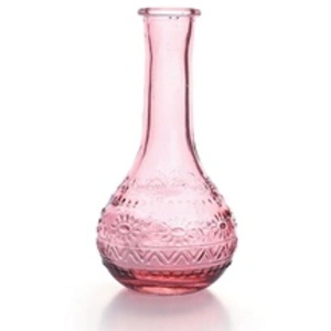 Comparateur de prix : AMSTERDAM Vase Vintage en verre à reliefs - Rose - 7,5 x 15,8 cm