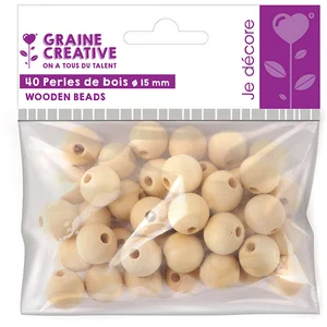 Comparateur de prix : Graine Creative Perles de bois Ø 15 mm 40 pcs