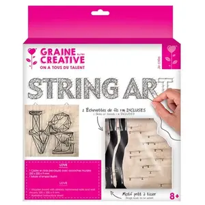 Comparateur de prix : Graine Creative String Art - Tableau Love - 22 x 22 cm