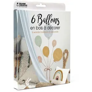Comparateur de prix : Graine Créative - 6 ballons en bois + fil de jute