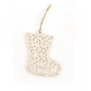 Graine Créative Décoration de Noël en bois - Chaussette ajourée pas cher