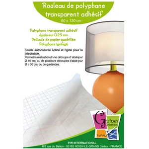 GRAINE CREATIVE MINI ROULEAU DE POLYPHANE ADHESIF TRANSPARENT 60X120CM