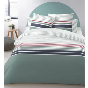 Parure housse de couette en coton 51 fils NOAH multicolore 220x240 cm pas cher