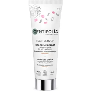 CENTIFOLIA Gel crème de nuit hydratant bio - Rose & acide hyaluronique - Visage - 70ml pas cher