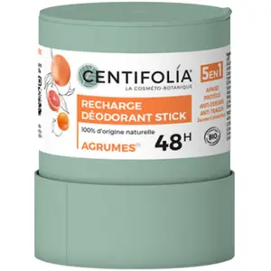 CENTIFOLIA Recharge déodorant stick efficacité 48h bio - Agrumes - 50 g pas cher