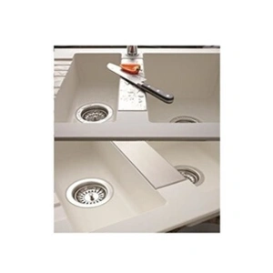 EWI Evier cuisine a encastrer 1,5 bac + 1 egouttoir Soledad - Resine - 100 x 50 cm - Blanc pas cher