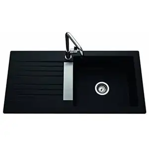 EWI - Evier à encastrer Solaire 1 cuve + 1 égouttoir noir EV296VEAP009Vendu parconforama