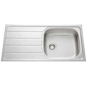 EWI Evier 1 grand bac, 1 égouttoir ROCK inox ministructure pas cher