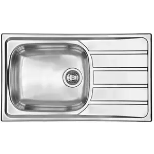 SCD Evier 1 grand bac, 1 petit égouttoir ROCK inox ministructure pas cher