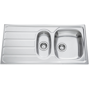 SCD Evier 1 bac, 1 vide-sauce, 1 égouttoir ROCK inox lisse pas cher