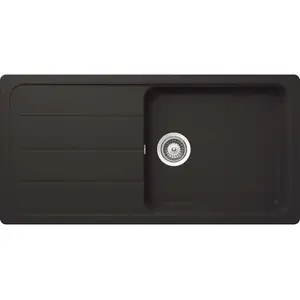 SCD Evier 1 grand bac, 1 égouttoir ZUMBA coloris noir pas cher
