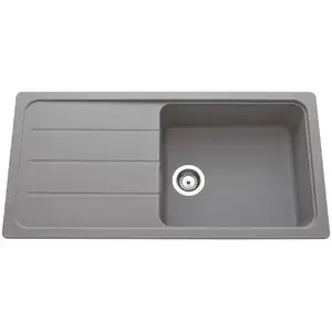 SCD Evier 1 grand bac, 1 égouttoir ZUMBA coloris gris pas cher