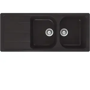 SCD Evier 2 bacs, 1 égouttoir ZUMBA coloris noir pas cher
