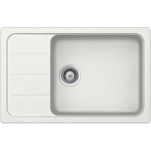 SCD Evier 1 bac, 1 égouttoir compact blanc ZUMBA pas cher