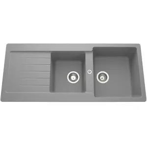 SCD Evier 2 bacs, 1 égouttoir BRIO coloris chrome pas cher