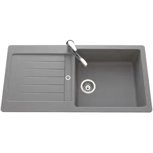 SCD Evier 1 grand bac, 1 égouttoir BRIO coloris chrome pas cher