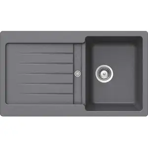 SCD Evier 1 bac, 1 égouttoir BRIO coloris chrome pas cher