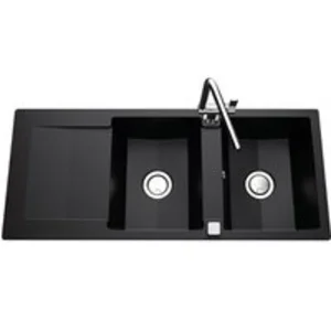 Evier - LUISINA - EPURE Nero - 2 bacs - Granit - Vidage automatique