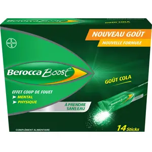 Comparateur de prix : Berocca Boost Effet Coup de Fouet Goût Cola 14 sticks