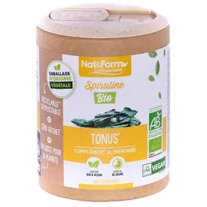 Comparateur de prix : NAT & FORM Ecoresponsable - Spiruline Bio 200 comprimés