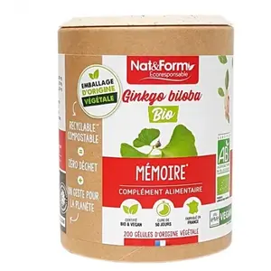 Comparateur de prix : Nat et Form Ginkgo Biloba Bio Eco-Responsable 200 Glules