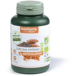 Comparateur de prix : Nat & Form Bio Curcuma Pipérine 200 gélules végétales