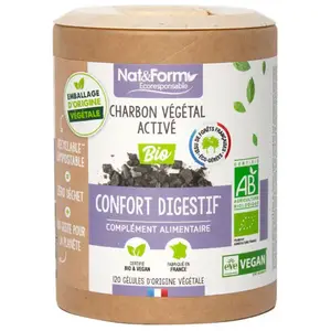 Nat & Form Écoresponsable Charbon Végétal Activé Bio 45 gélules pas cher