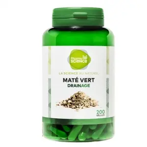 Comparateur de prix : Pharmascience maté vert drainage 200 gélules