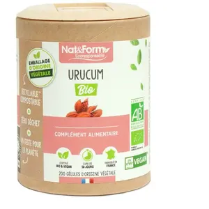 Nat & Form Écoresponsable Urucum Bio 200 gélules végétalesVendu paratida-santediscount