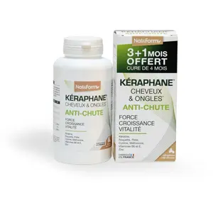 Comparateur de prix : Nat & Form Kéraphane Cheveux Ongles Cure 3 mois +1 mois Offert