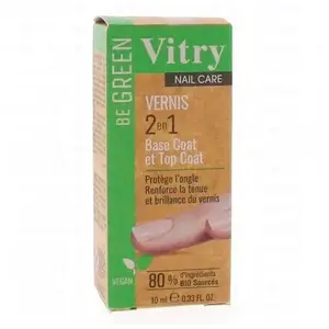 Vitry Be Green Vernis à Ongles 2 en 1 Base & Top Coat | 10 ml pas cher