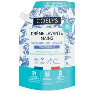 Coslys Crème Lavante Mains Consoude Bio Doypack 1L pas cher