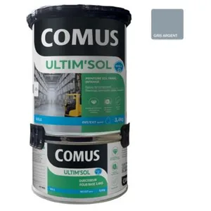 COMUS Ultim'sol gris argent 4KG - ultim'sol Peinture sol epoxy bi-composante en phase aqueuse pour trafic intense pas cher